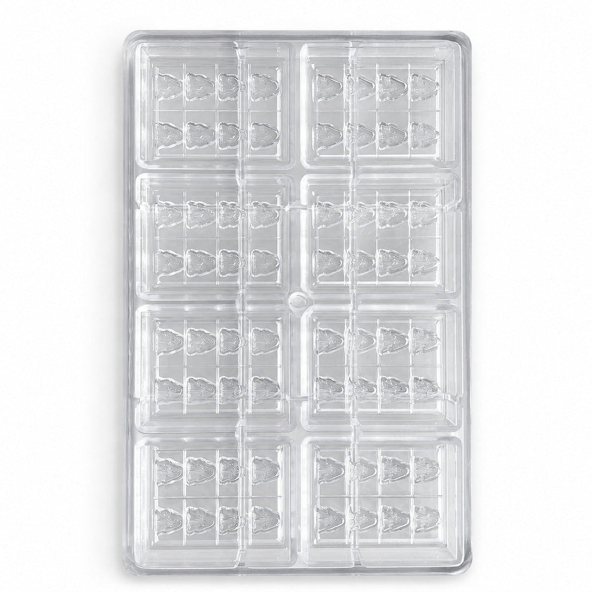 Molde transparente de policarbonato personalizado para producción comercial de chocolate