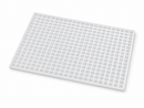 Angled top view of 1.5mL square silicone gummy mold with 432 cavities