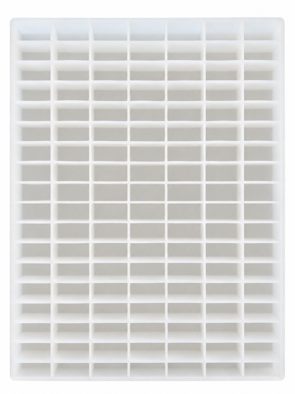 Full top view of 20mL rectangle silicone gummy mold for commercial production