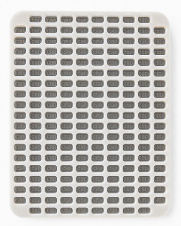 4mL brick gummy mold with 185 cavities, overhead view