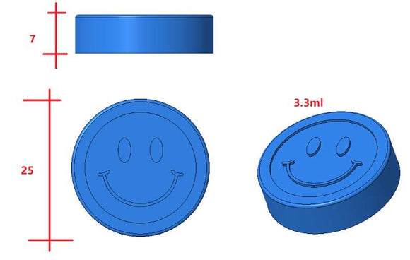 3.3 ml Molde de goma de monedas de cara sonriente