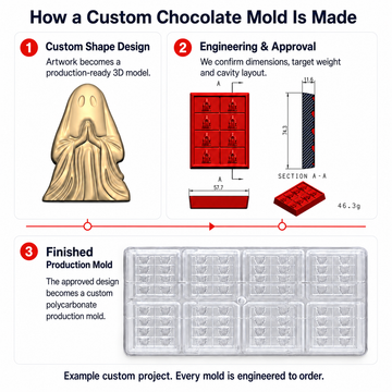 Molde de chocolate personalizado - diseño 3D, de policarbonato