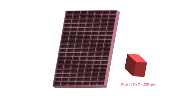 20 ml de moho de goma rectángulo - 119 cavidades
